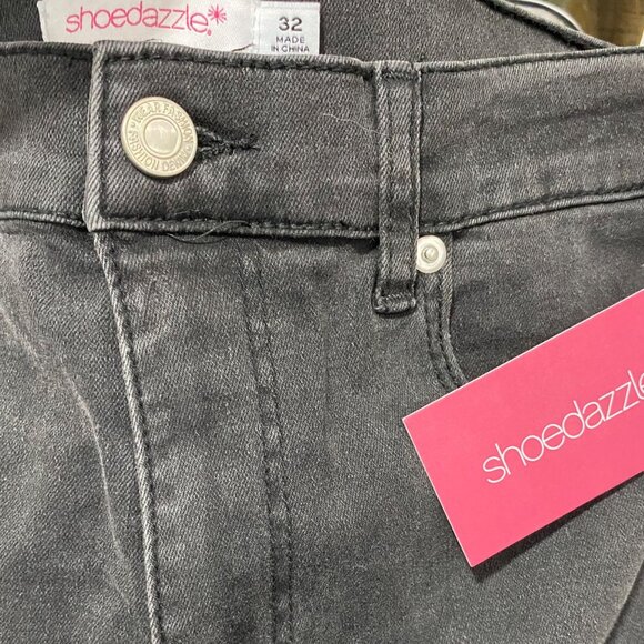 Shoedazzle Womens Black Distressed High-Waisted Denim Jeans Size 32 NWT - Picture 5 of 7